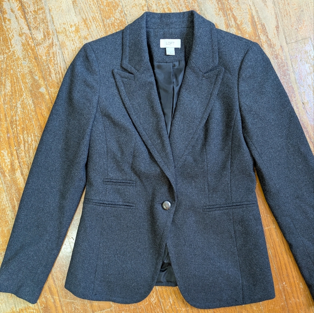 LOFT Charcoal Gray Blazer